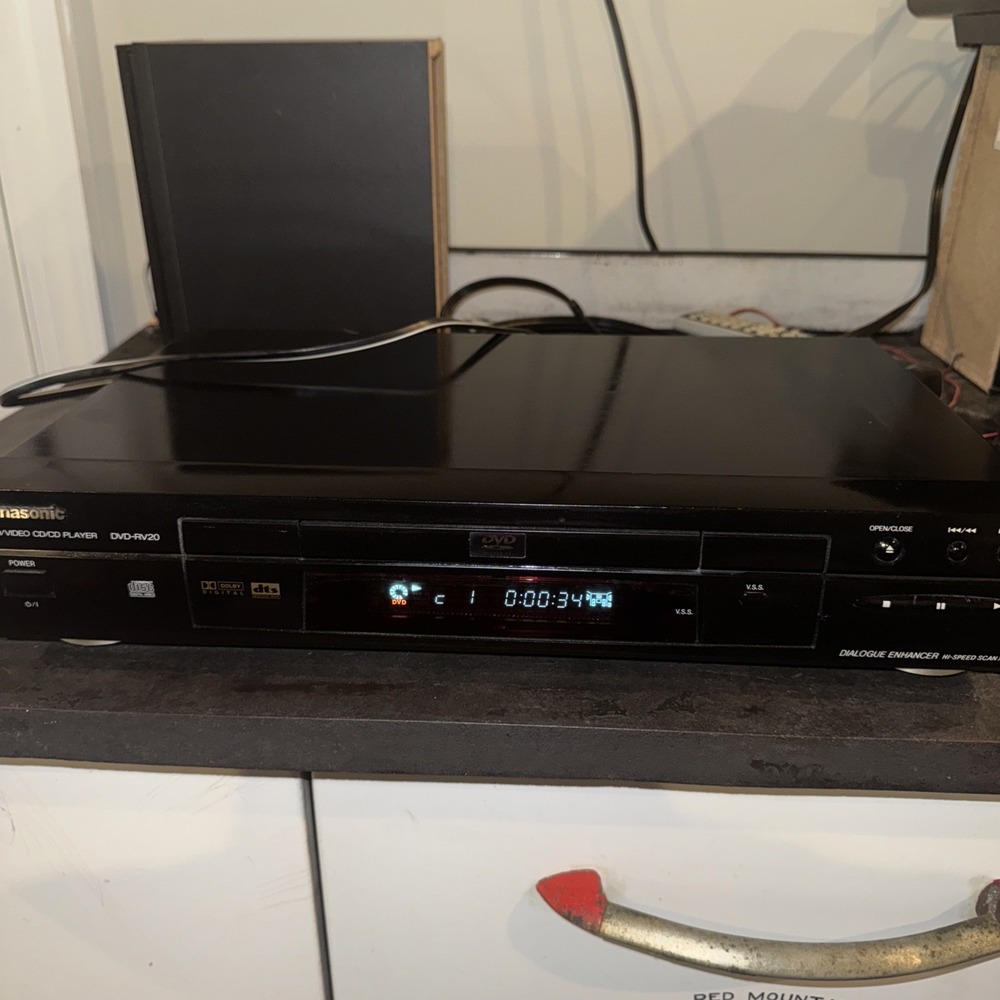 Panasonic Black DVD-RV20 DVD/ Video CD Player Tested And Works Great